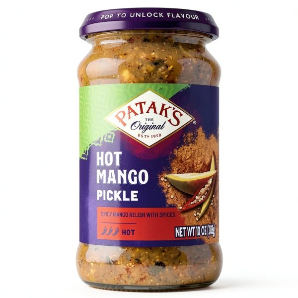 Patak's Hot Mango Pickle 10oz Jar Authentic Indian Relish-0