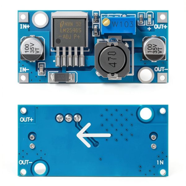 LM2596 DC-DC Buck Converter Module, 8 Pack Adjustable Voltage Regulator, 3.2V-46V Input (Recommended ≤40V), 1.25V-35V Output, 3A Max, Step Down Power Supply for Arduino, LED, DIY Projects-1