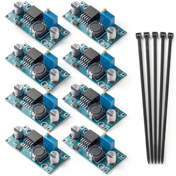 LM2596 DC-DC Buck Converter Module, 8 Pack Adjustable Voltage Regulator, 3.2V-46V Input (Recommended ≤40V), 1.25V-35V Output, 3A Max, Step Down Power Supply for Arduino, LED, DIY Projects-0